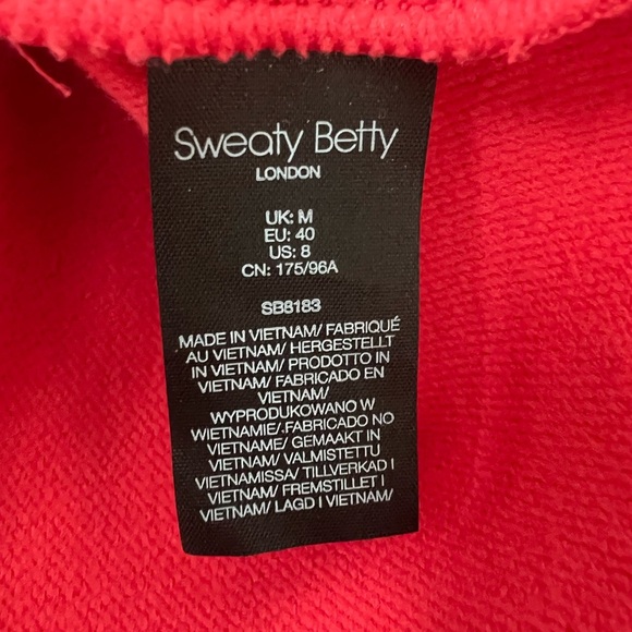 Sweaty Betty London Run Crew Neck Activewear Sweatshirt Thumbholes Coral Size M - Picture 7 of 8
